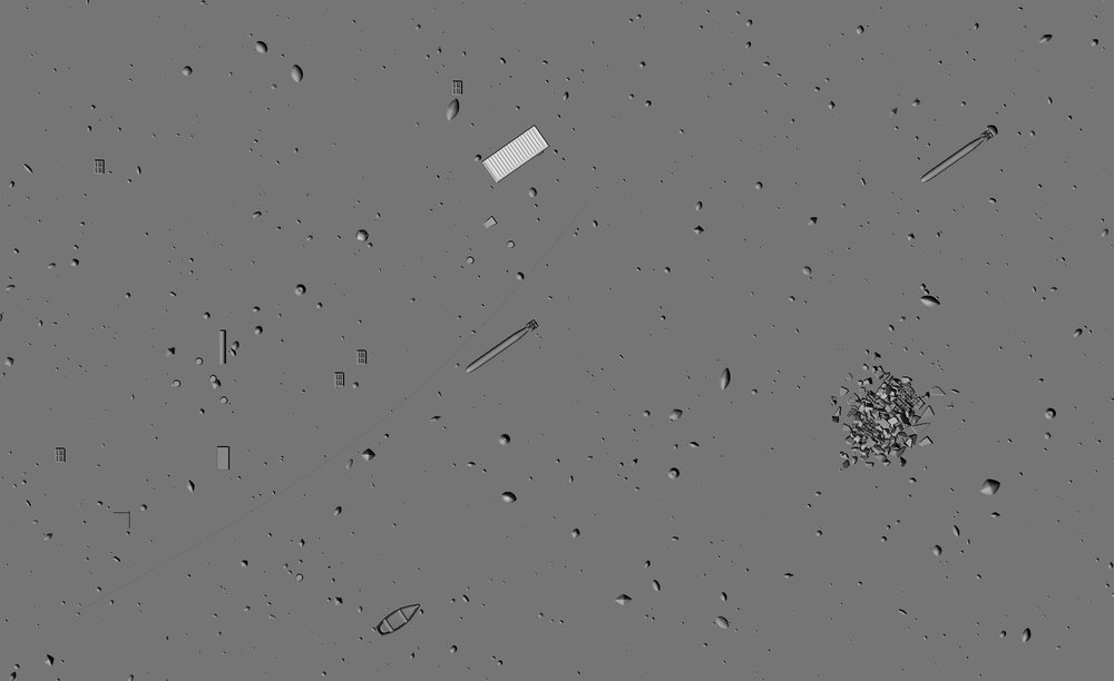 Local heightmap preflight of the same rocky scene