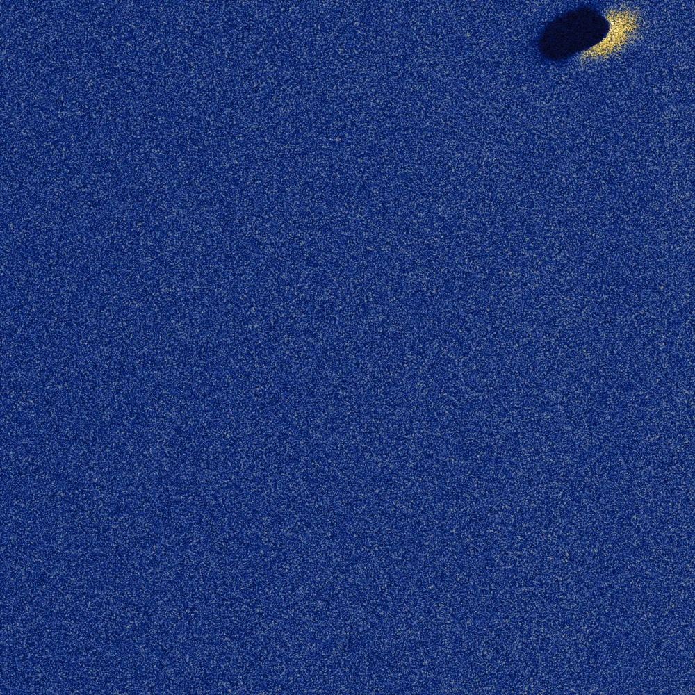 pockmark field, 0.02 per m^2 SAS tile